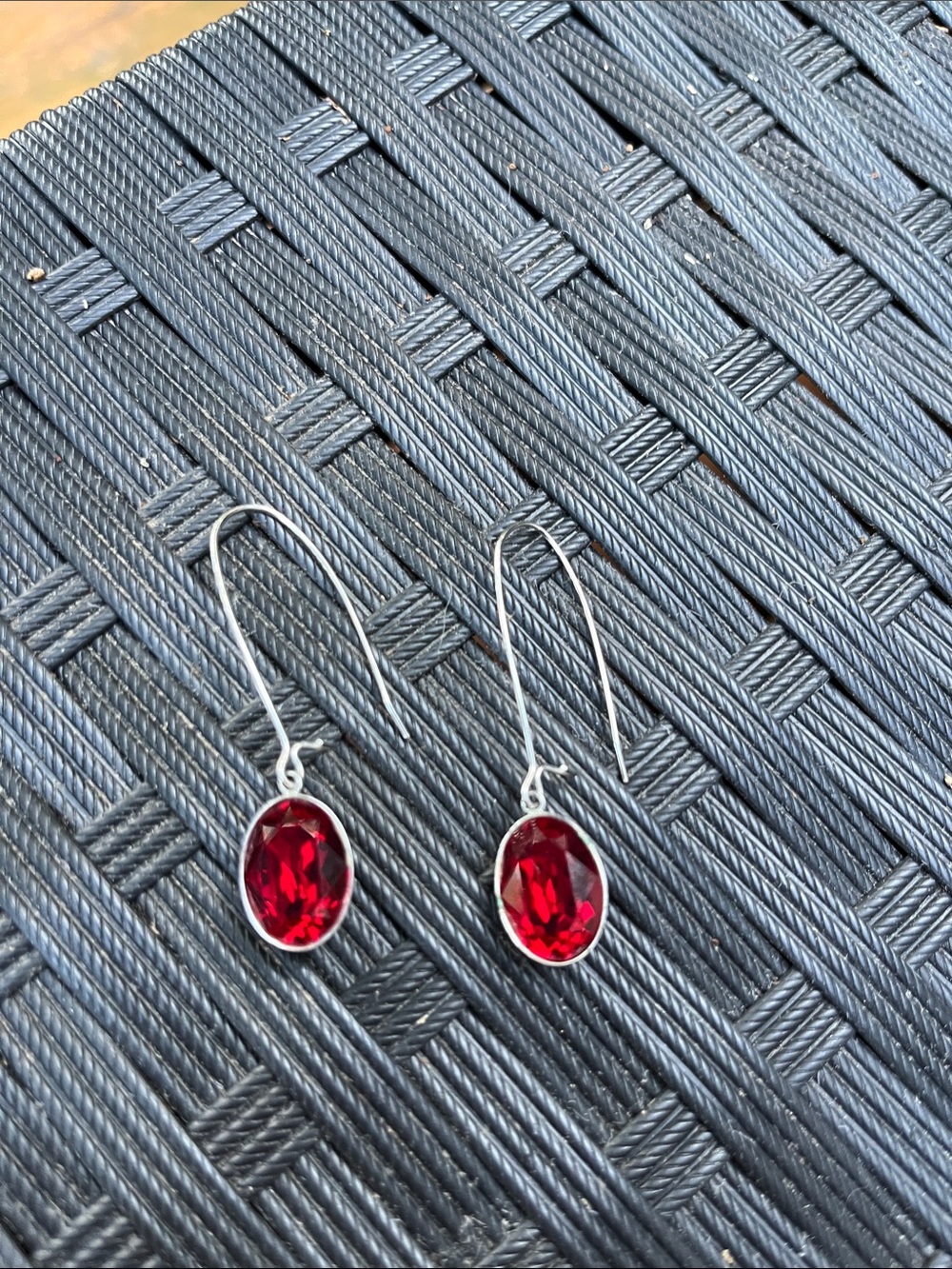 Swarovski Red Oval Drop Earrings